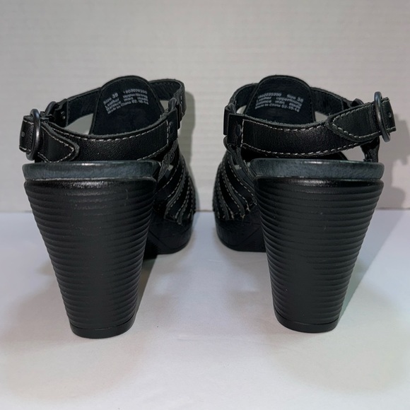 Dansko Randa Women’s Black Leather Block Heel Slingback Dress Sandal - Picture 5 of 9